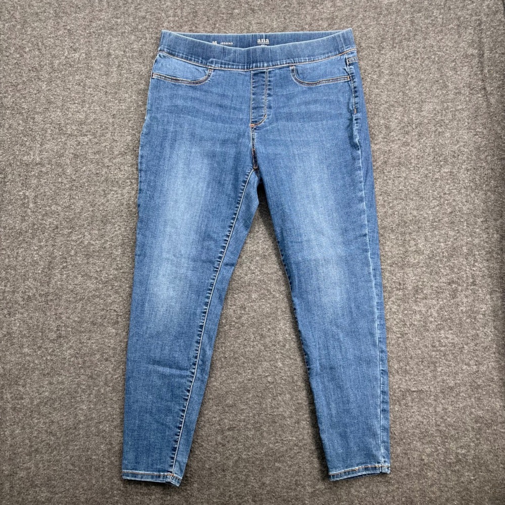 ana A New Approach Womens Size 16 Jegging Medium Wash Blue Pull On Stretch Jeans